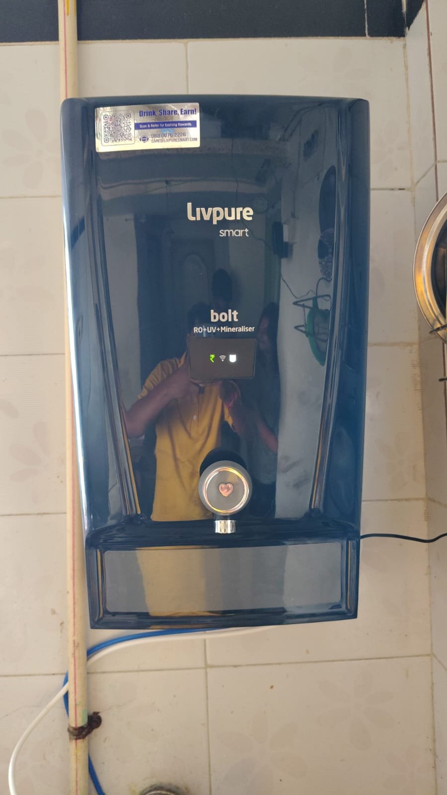 Water purifier technician at work